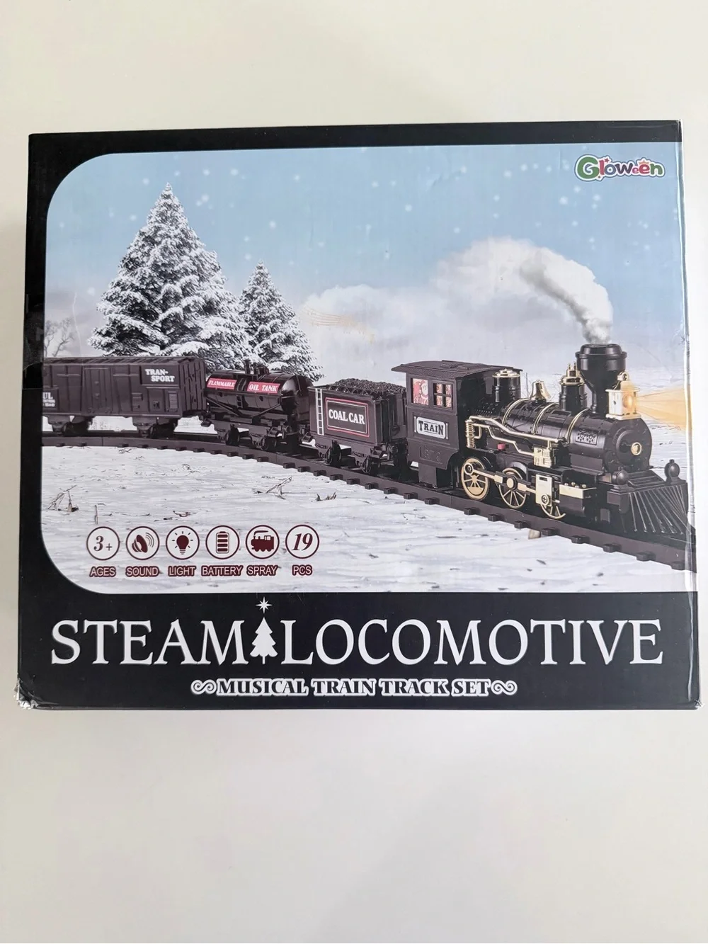 Gloween Steam Locomotive Musical Train Track Set